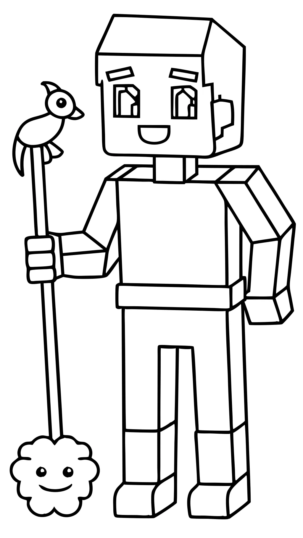 coloriage minecraft steve